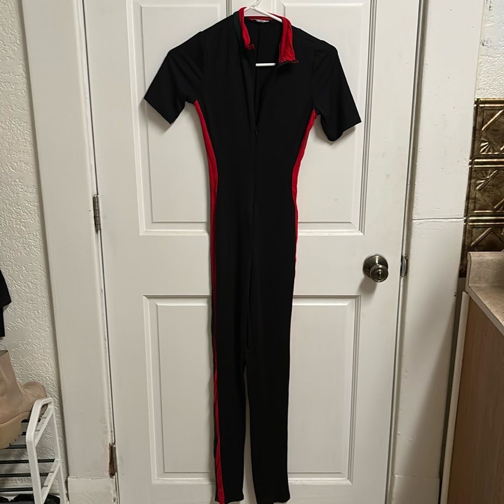 Tight black jumpsuit